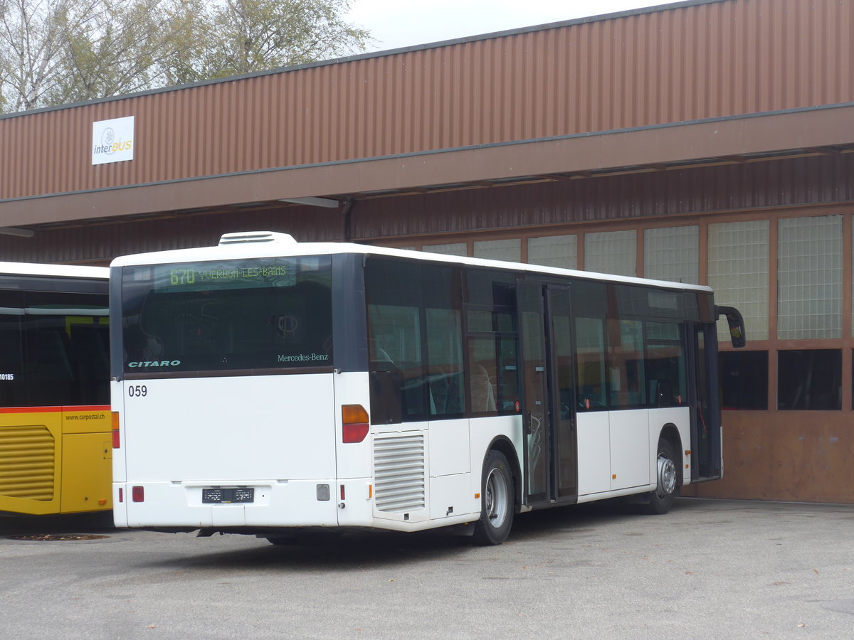 (199'051) - Interbus, Yverdon - Nr. 59 - Mercedes (ex CarPostal Ouest; ex PostAuto Bern; ex P 25'380) am 28. Oktober 2018 in Yverdon, Postgarage