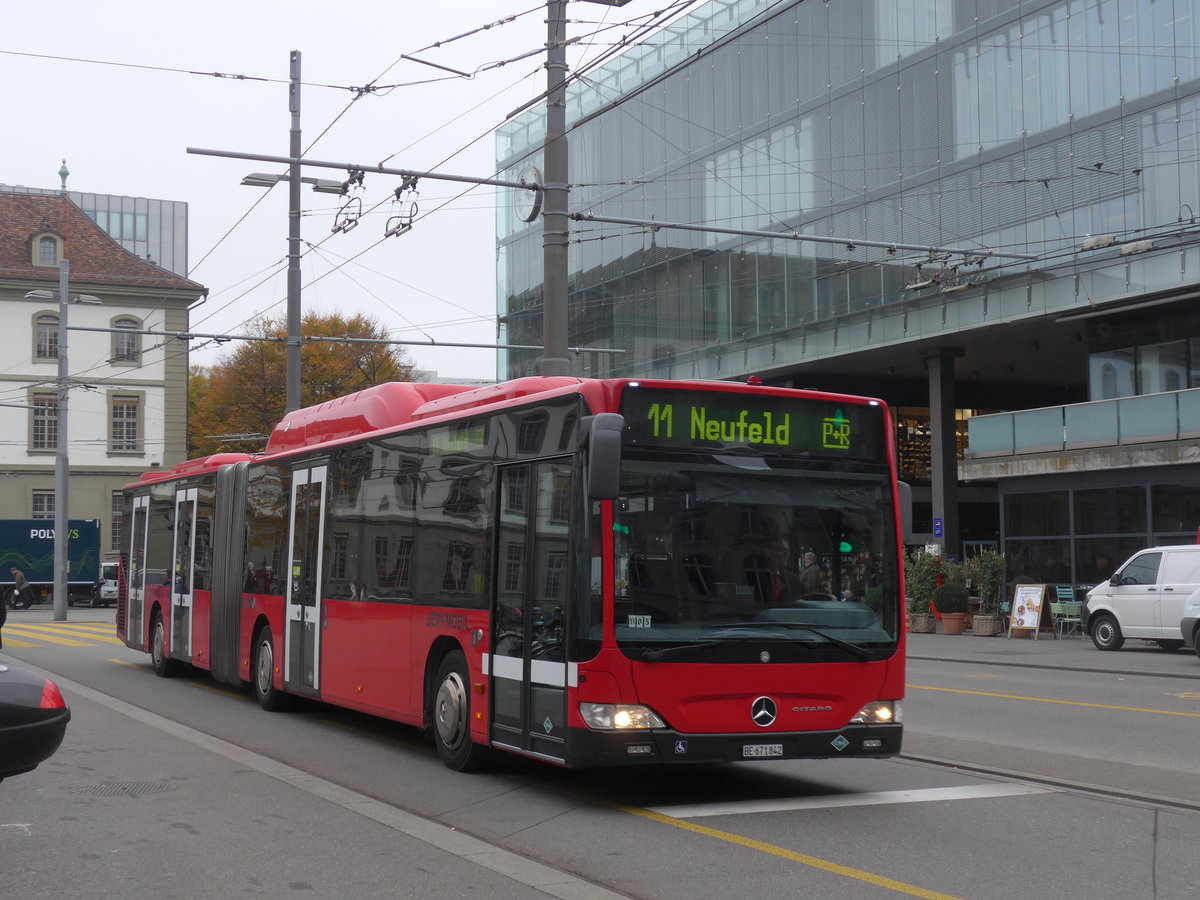 (199'070) - Bernmobil, Bern - Nr. 842/BE 671'842 - Mercedes am 29. Oktober 2018 beim Bahnhof Bern
