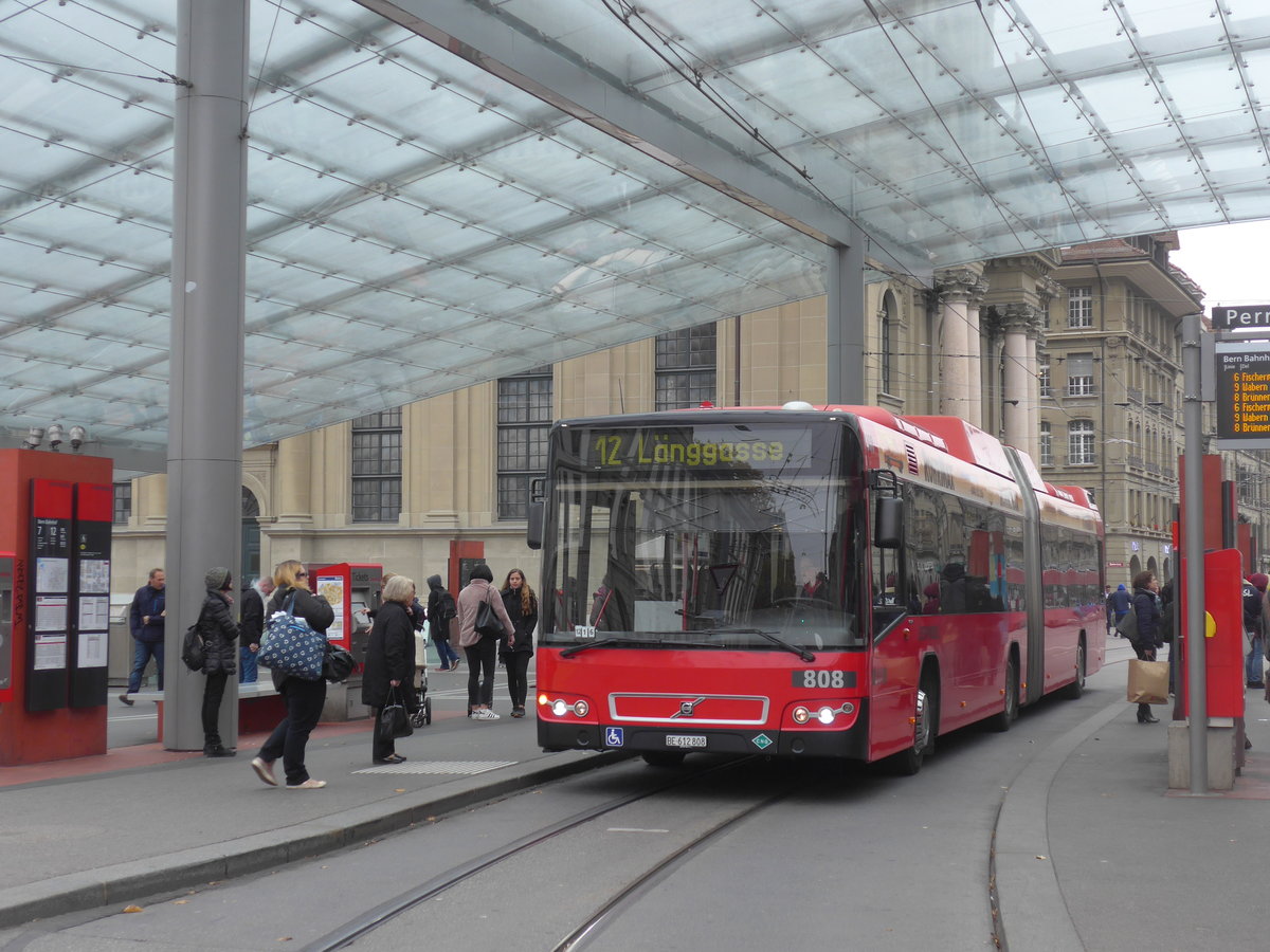 (199'100) - Bernmobil, Bern - Nr. 808/BE 612'808 - Volvo am 29. Oktober 2018 beim Bahnhof Bern