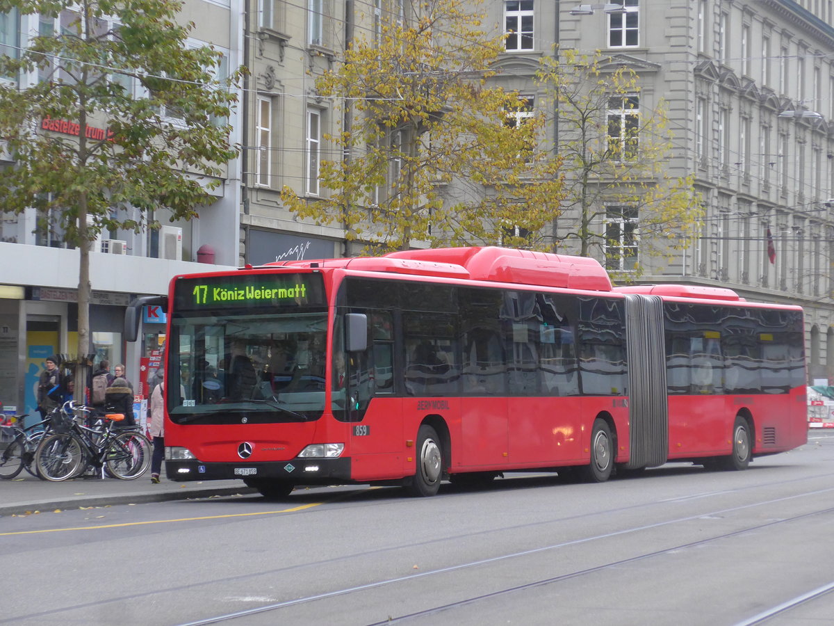 (199'110) - Bernmobil, Bern - Nr. 859/BE 671'859 - Mercedes am 29. Oktober 2018 beim Bahnhof Bern