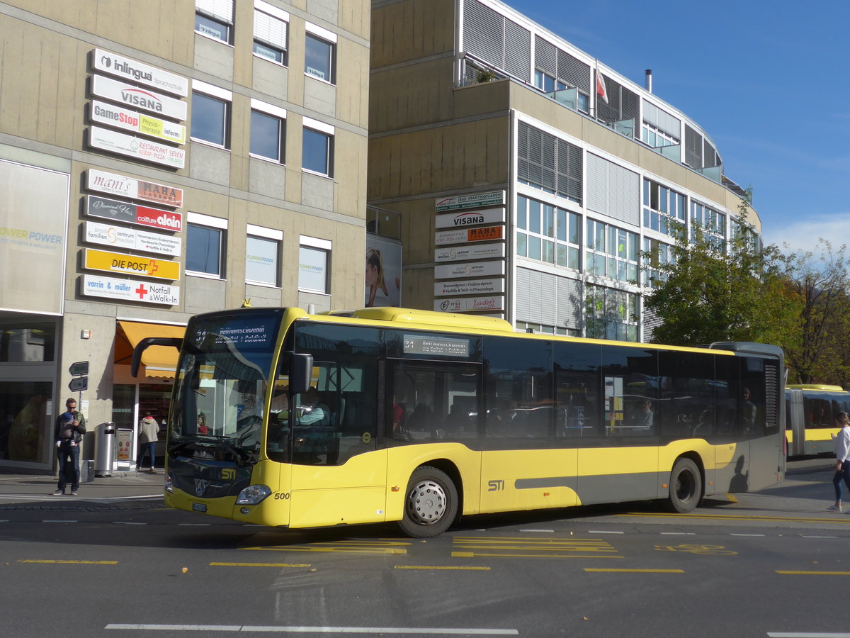(199'279) - STI Thun - Nr. 500/BE 403'500 - Mercedes am 9. November 2018 beim Bahnhof Thun