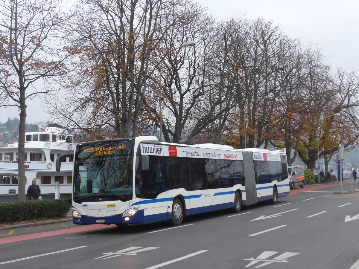 (199'373) - ZVB Zug - Nr. 63/ZG 88'063 - Mercedes am 18. November 2018 beim Bahnhof Luzern