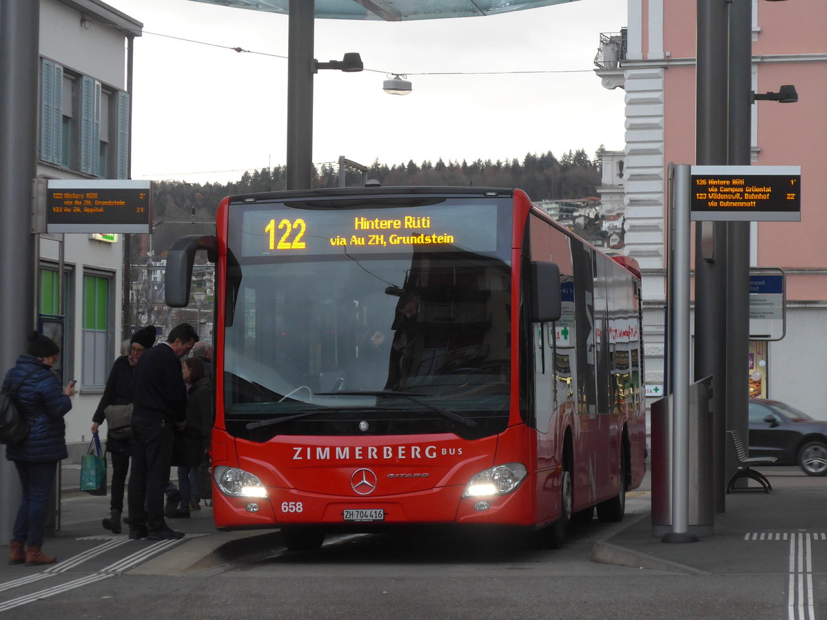 (199'791) - AHW Horgen - Nr. 658/ZH 704'416 - Mercedes am 8. Dezember 2018 beim Bahnhof Wdenswil