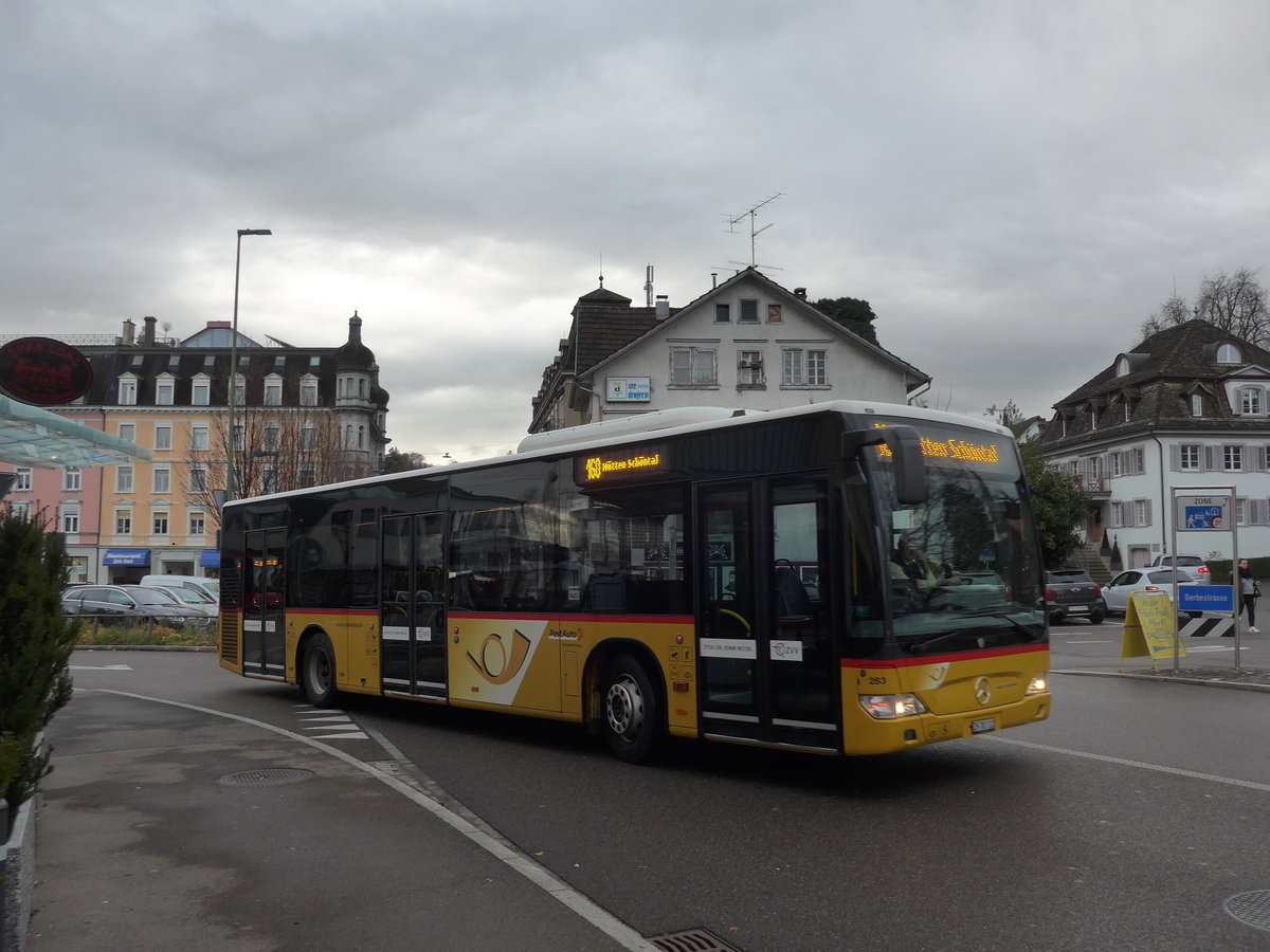 (199'792) - PostAuto Zrich - Nr. 283/ZH 781'112 - Mercedes (ex Bhrer, Hirzel) am 8. Dezember 2018 beim Bahnhof Wdenswil
