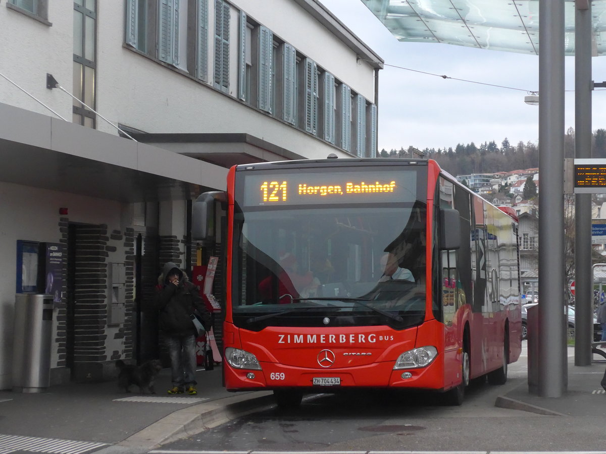 (199'802) - AHW Horgen - Nr. 659/ZH 704'434 - Mercedes am 8. Dezember 2018 beim Bahnhof Wdenswil
