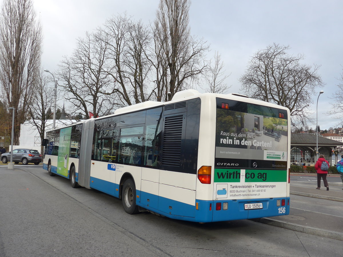 (199'833) - VBL Luzern - Nr. 156/LU 15'056 - Mercedes am 8. Dezember 2018 beim Bahnhof Luzern