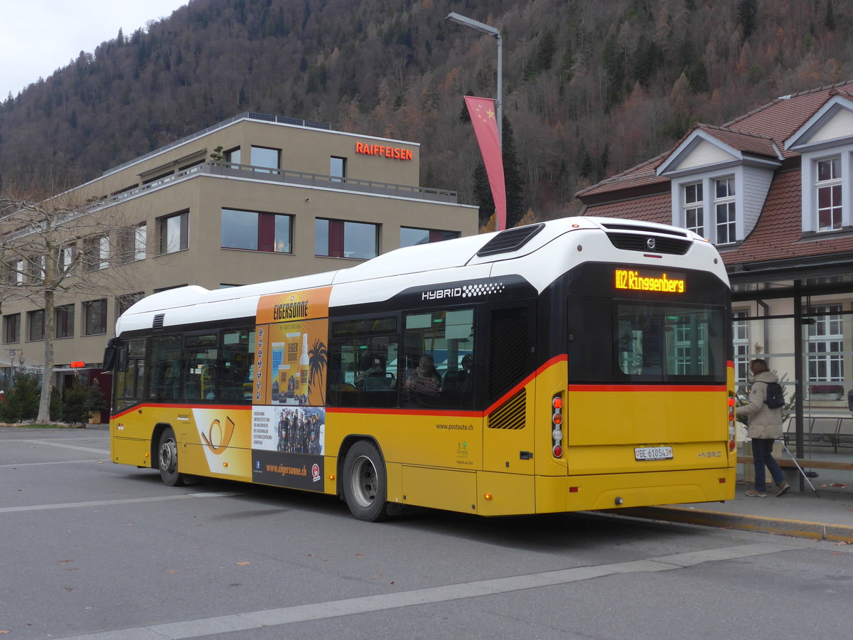 (199'871) - PostAuto Bern - BE 610'543 - Volvo am 8. Dezember 2018 beim Bahnhof Interlaken Ost