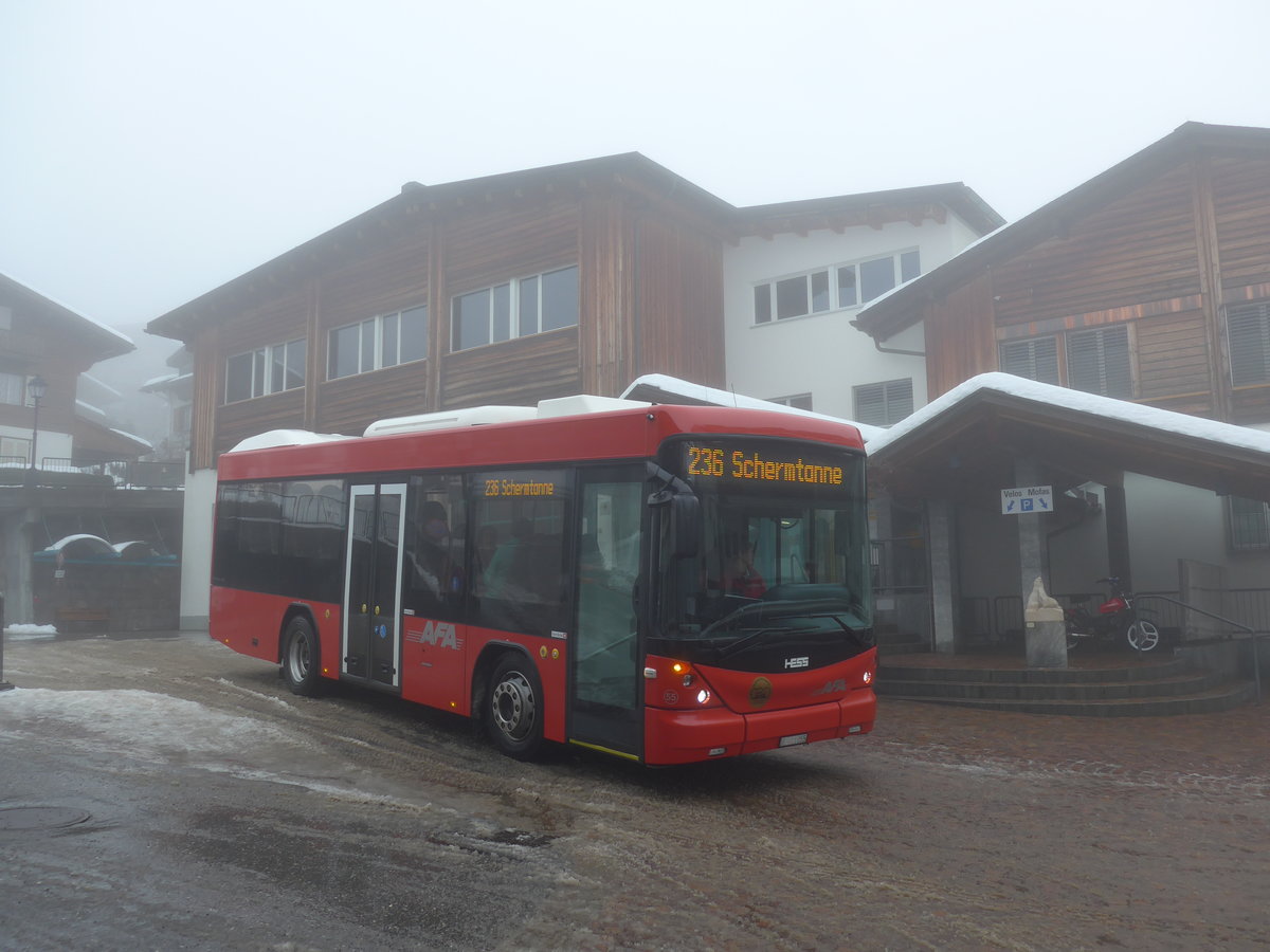 (199'975) - AFA Adelboden - Nr. 55/BE 611'055 - Scania/Hess am 16. Dezember 2018 in Adelboden, Busstation