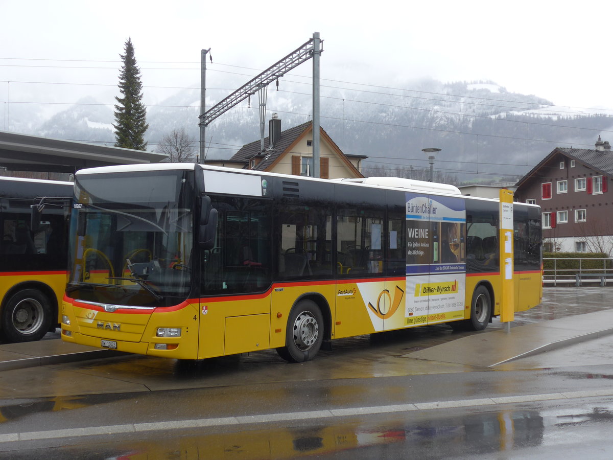 (200'116) - PostAuto Zentralschweiz - Nr. 4/OW 10'023 - MAN (ex Dillier, Sarnen Nr. 4) am 24. Dezember 2018 beim Bahnhof Sarnen