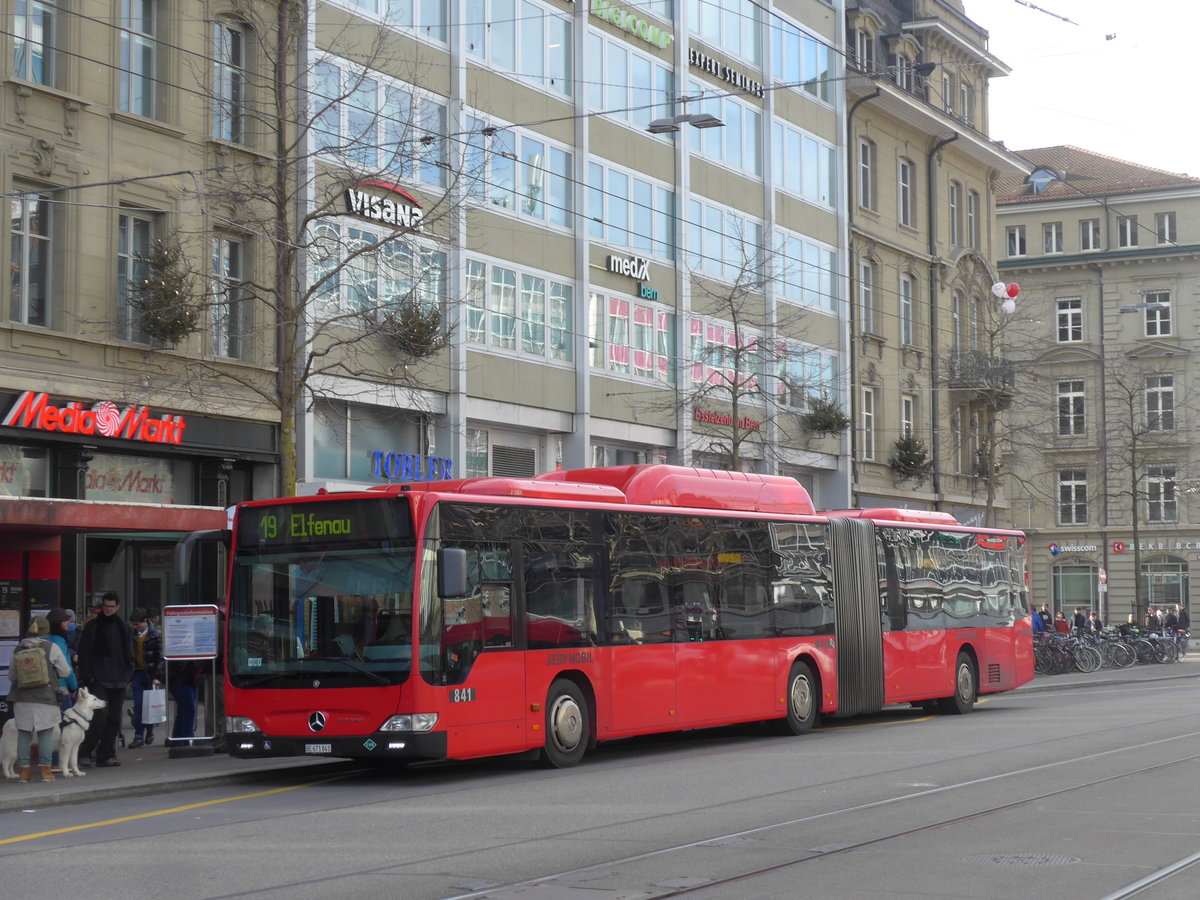 (200'436) - Bernmobil, Bern - Nr. 841/BE 671'841 - Mercedes am 31. Dezember 2018 beim Bahnhof Bern