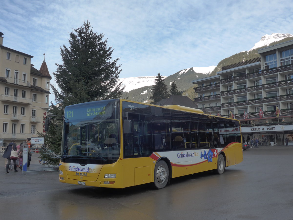 (200'508) - AVG Grindelwald - Nr. 24/BE 364'408 - MAN/Gppel am 1. Januar 2019 beim Bahnhof Grindelwald