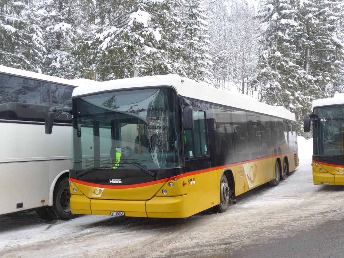 (200'939) - Steiner, Messen - SO 20'145 - Scania/Hess am 12. Januar 2019 in Adelboden, Unter dem Birg
