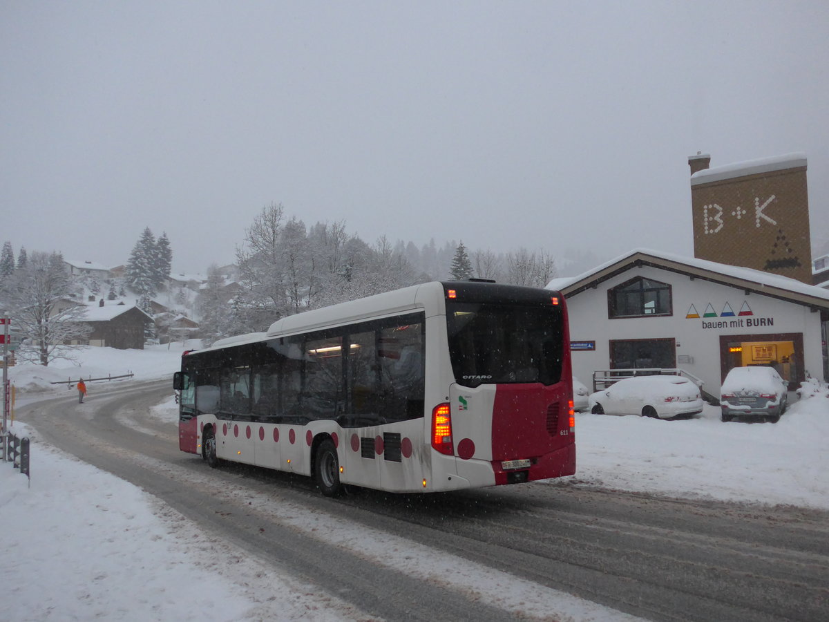 (201'025) - TPF Fribourg (Wieland 75) - Nr. 611/FR 300'240 - Mercedes am 13. Januar 2019 in Adelboden, Oey