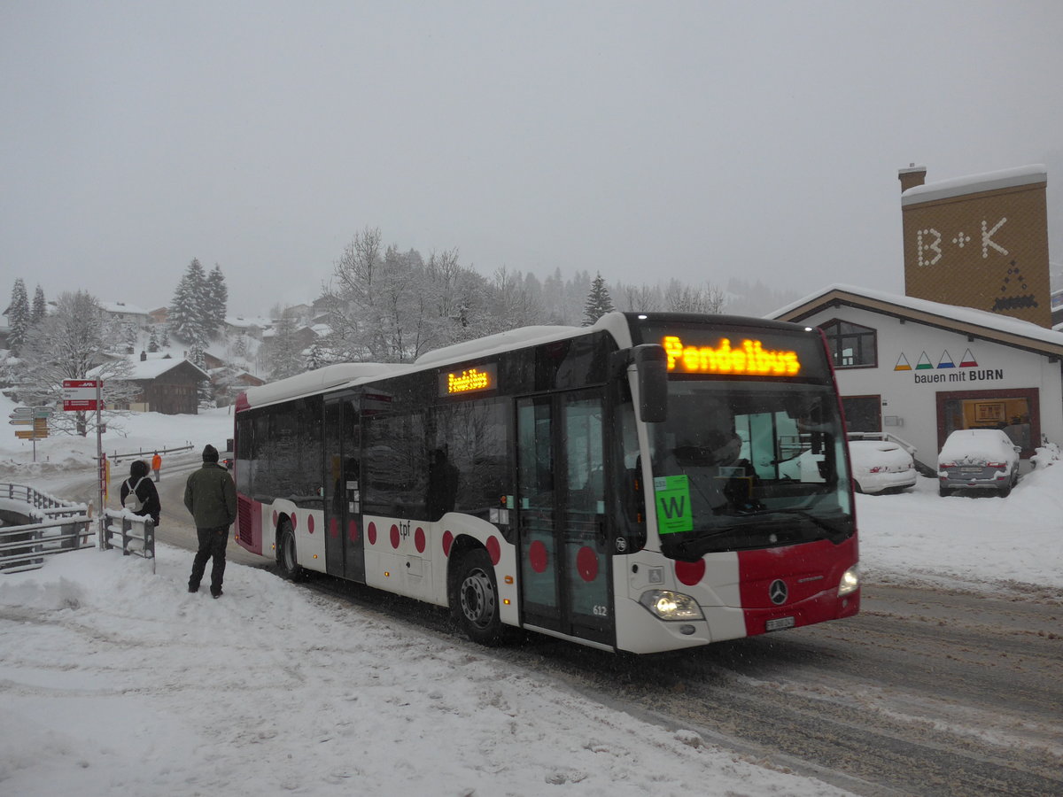 (201'048) - TPF Fribourg (Wieland 76) - Nr. 612/FR 300'241 - Mercedes am 13. Januar 2019 in Adelboden, Oey