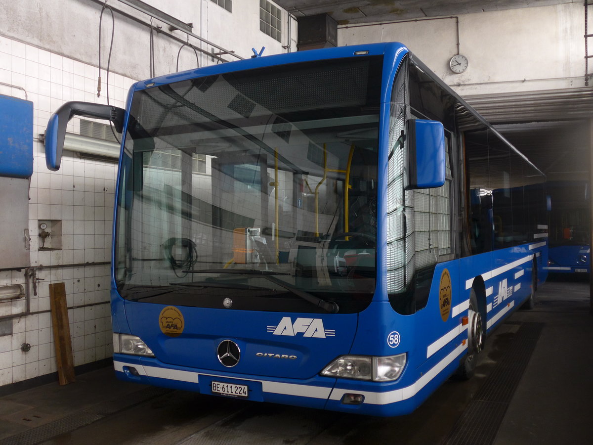 (201'131) - AFA Adelboden - Nr. 58/BE 611'224 - Mercedes am 13. Januar 2019 in Adelboden, Busstation
