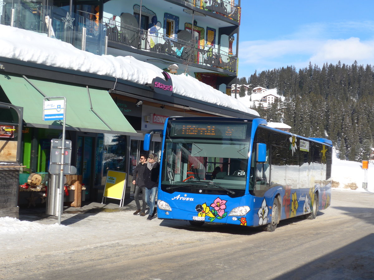 (201'279) - Pfosi, Arosa - Nr. 6/GR 154'246 - Mercedes am 19. Januar 2019 in Arosa, Weisshornbahn/Skischule