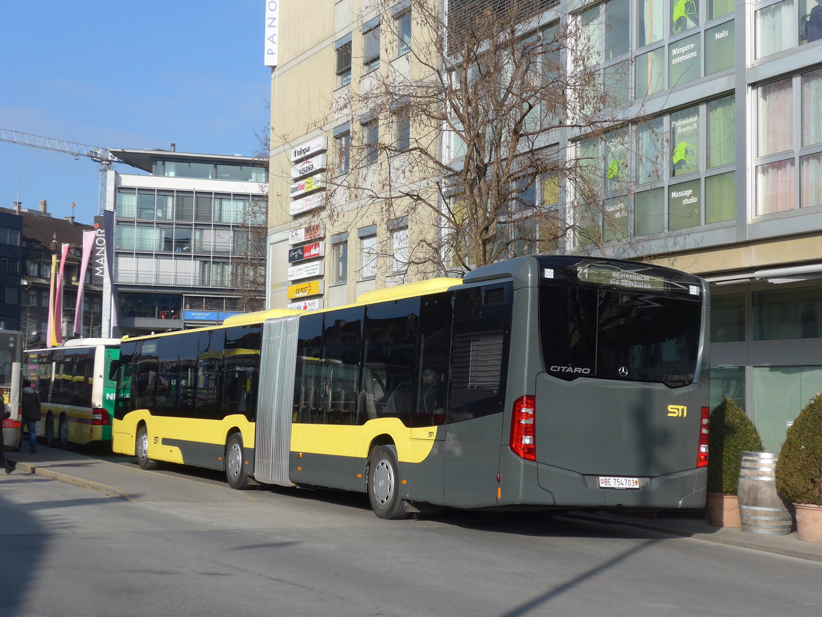 (201'311) - STI Thun - Nr. 703/BE 754'703 - Mercedes am 22. Januar 2019 beim Bahnhof Thun