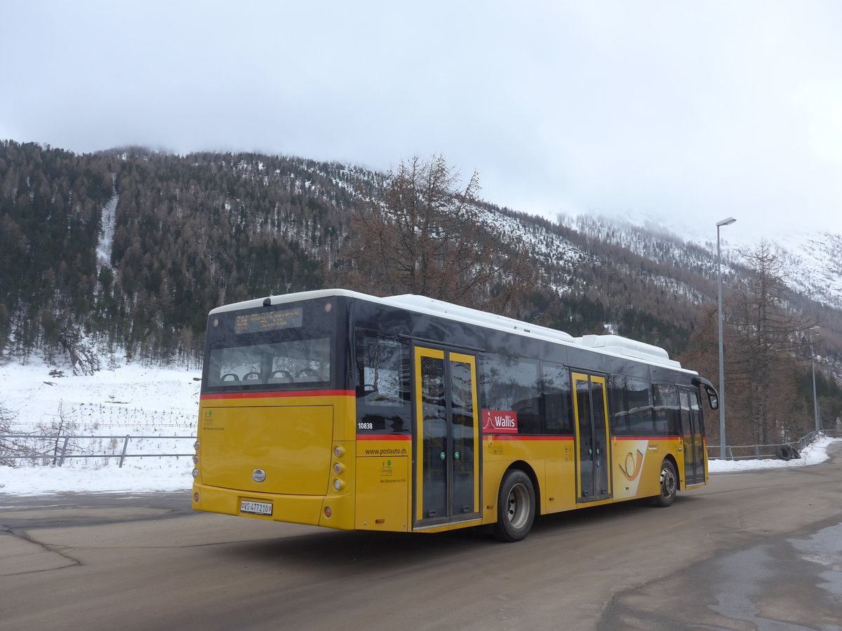 (201'344) - PostAuto Wallis - VS 477'210 - Ebusco am 27. Januar 2019 in Saas-Fee, Parkhaus