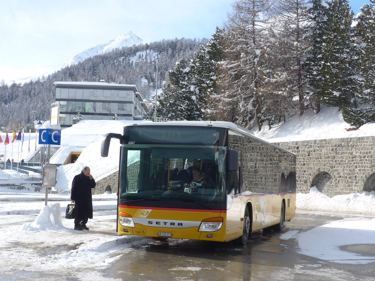 (201'426) - PostAuto Graubnden - GR 102'373 - Setra am 2. Februar 2019 beim Bahnhof St. Moritz