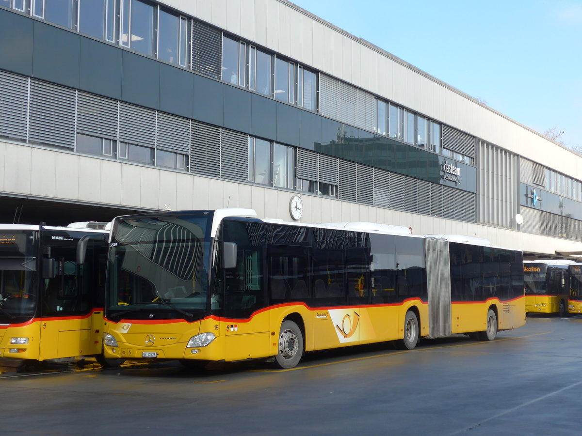 (201'438) - Steiner, Ortschwaben - Nr. 18/BE 42'726 - Mercedes am 4. Februar 2019 in Bern, Postautostation