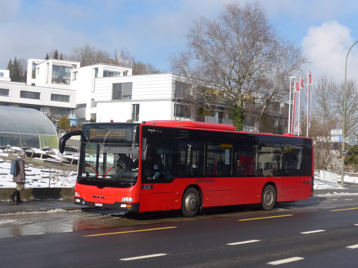 (201'452) - Bernmobil, Bern - Nr. 420/BE 716'420 - MAN am 4. Februar 2019 in Kniz, Weiermatt