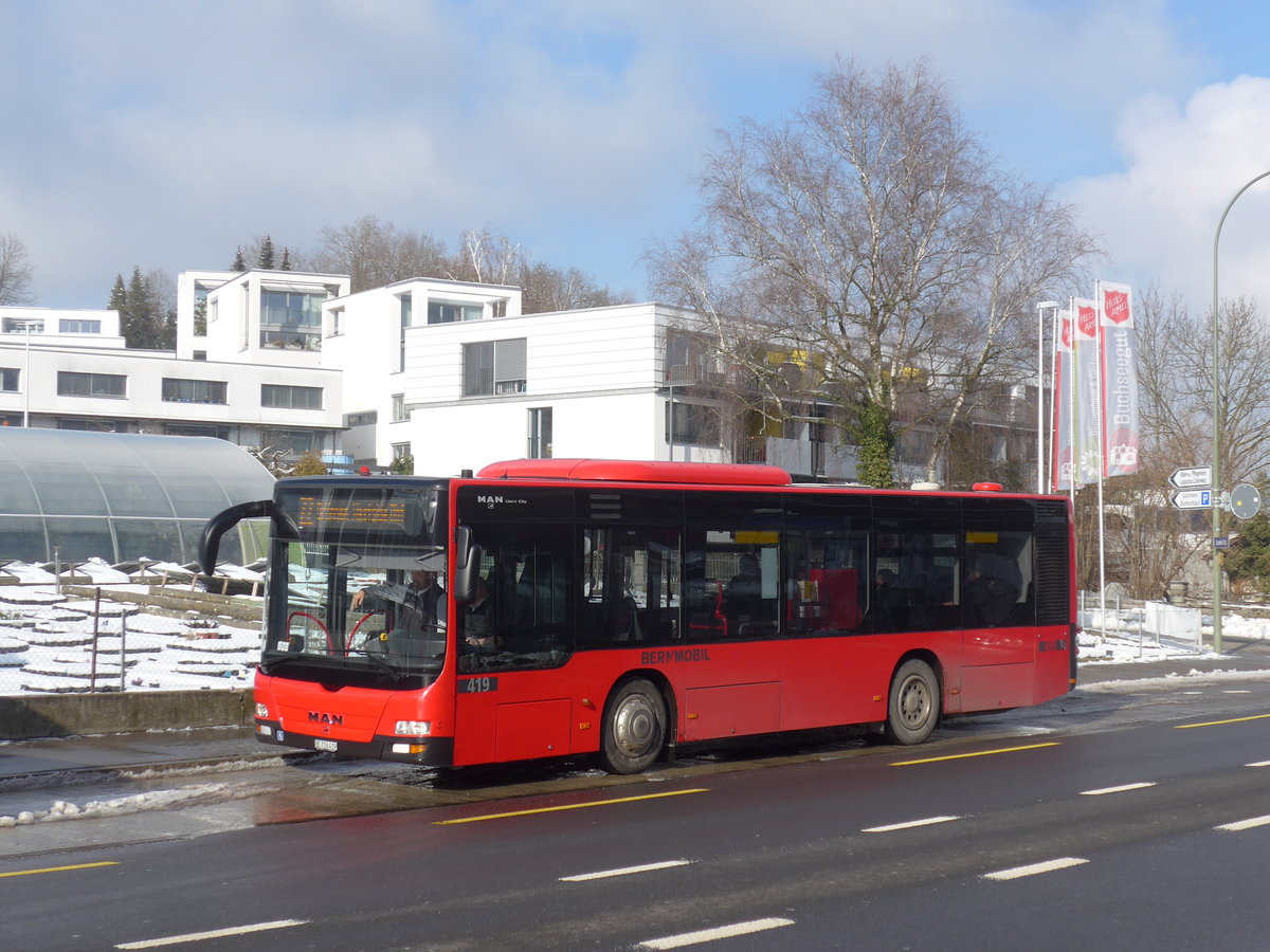 (201'454) - Bernmobil, Bern - Nr. 419/BE 716'419 - MAN am 4. Februar 2019 in Kniz, Weiermatt