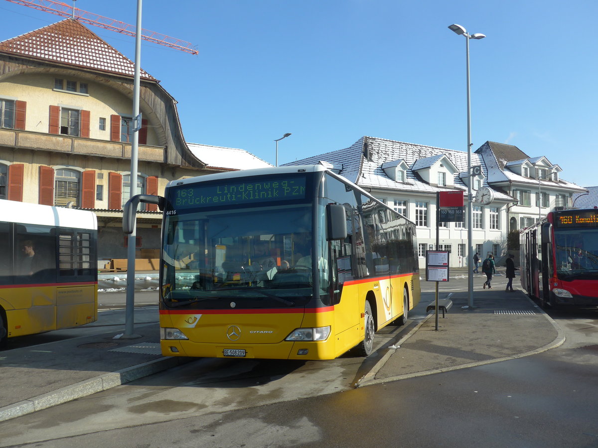(201'461) - PostAuto Bern - BE 508'209 - Mercedes (ex Portenier, Adelboden Nr. 9) am 4. Februar 2019 beim Bahnhof Mnsingen