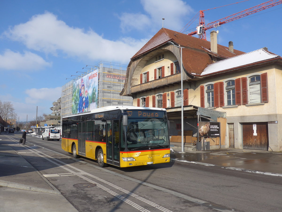 (201'464) - Lengacher, Wichtrach - Nr. 7/BE 619'491 - Mercedes am 4. Februar 2019 beim Bahnhof Mnsingen