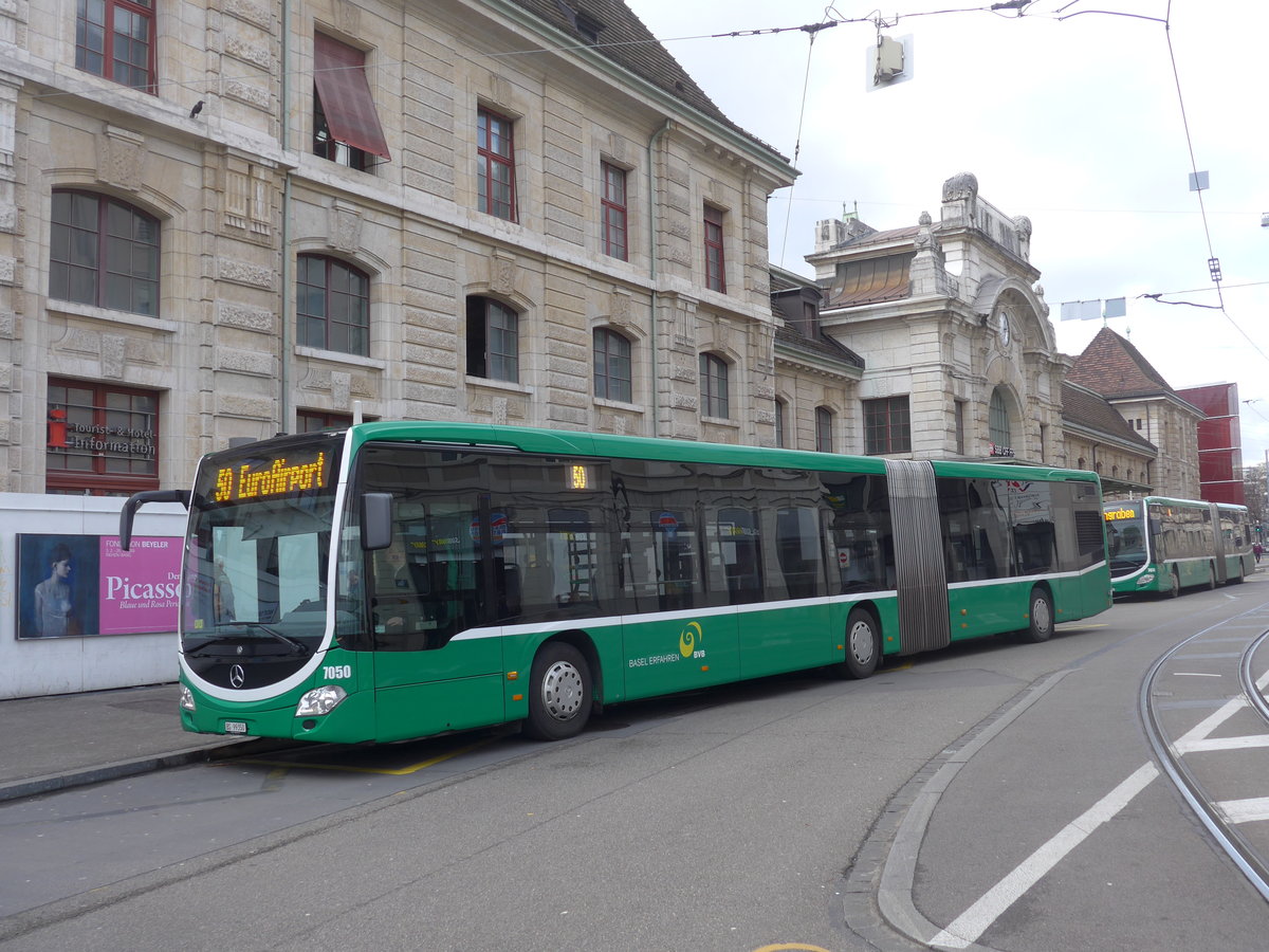 (201'490) - BVB Basel - Nr. 7050/BS 99'350 - Mercedes am 11. Februar 2019 beim Bahnhof Basel