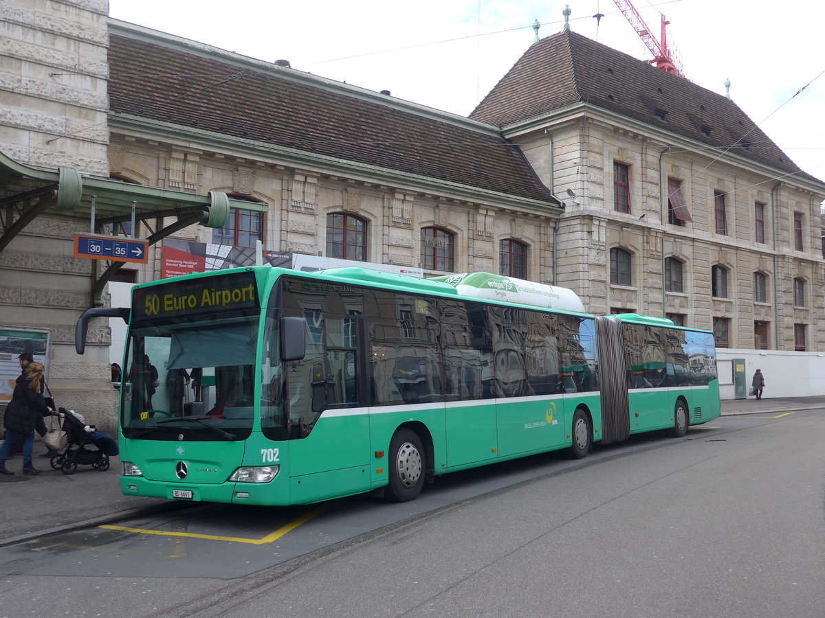 (201'499) - BVB Basel - Nr. 702/BS 6661 - Mercedes am 11. Februar 2019 beim Bahnhof Basel