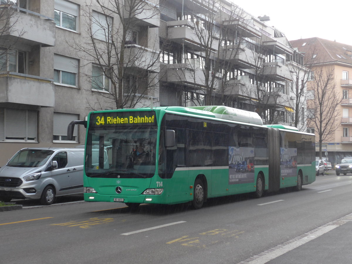 (201'516) - BVB Basel - Nr. 714/BS 6673 - Mercedes am 11. Februar 2019 in Basel, Claragraben