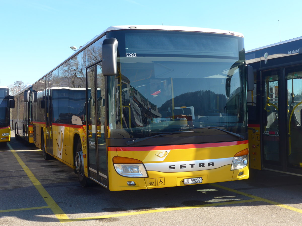 (201'593) - CarPostal Ouest - JU 59'239 - Setra (ex Nr. 23) am 16. Februar 2019 in Develier, Parkplatz
