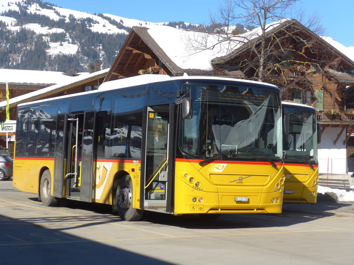 (201'682) - Kbli, Gstaad - BE 235'726 - Volvo am 17. Februar 2019 beim Bahnhof Gstaad