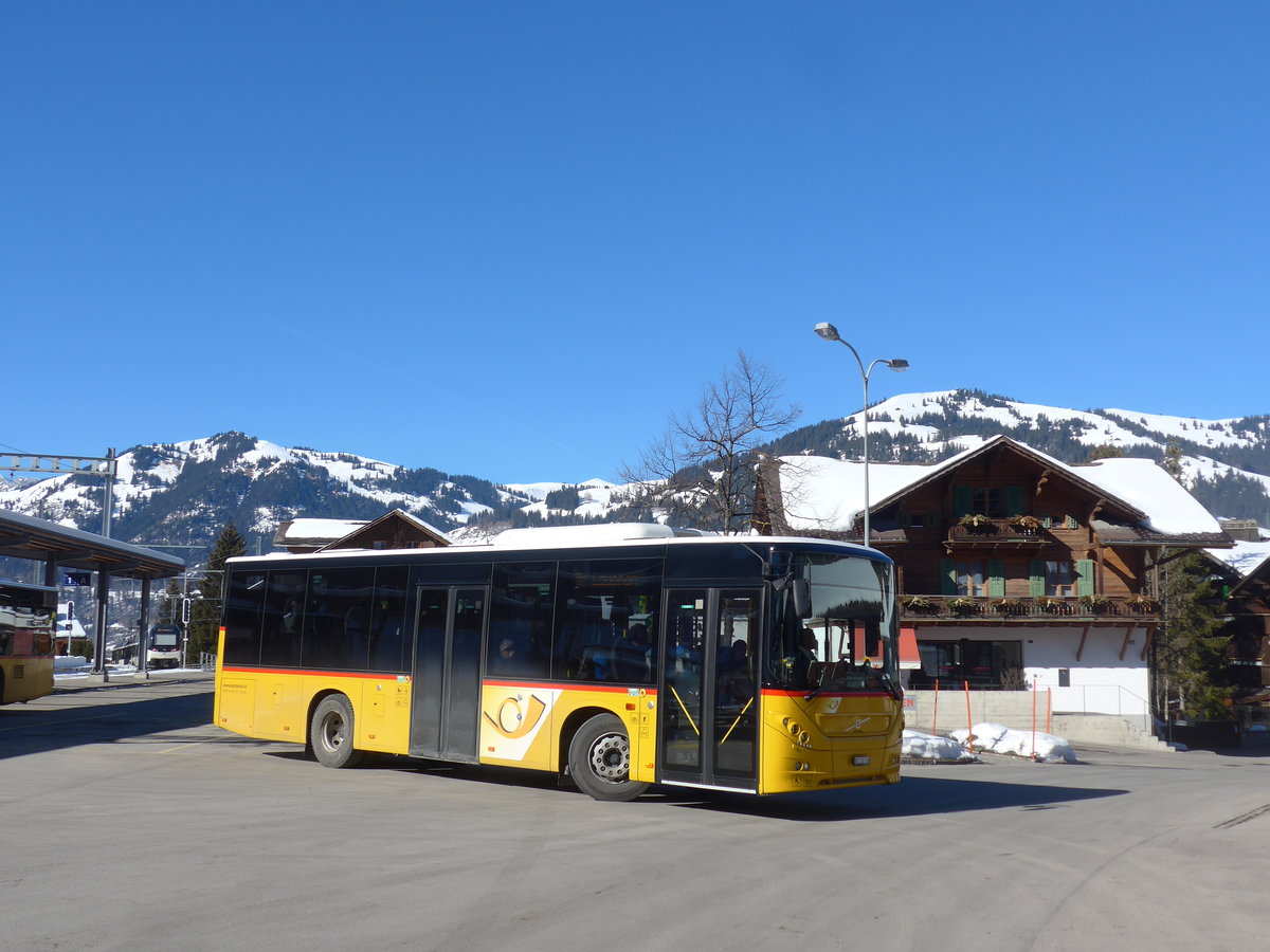 (201'684) - Kbli, Gstaad - BE 235'726 - Volvo am 17. Februar 2019 beim Bahnhof Gstaad