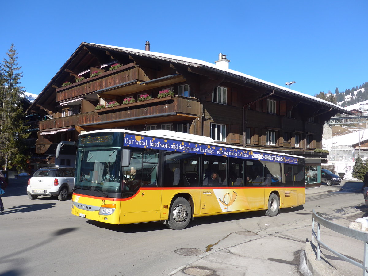(201'697) - Kbli, Gstaad - Nr. 5/BE 366'987 - Setra am 17. Februar 2019 beim Bahnhof Gstaad