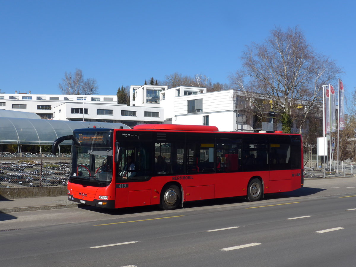 (201'719) - Bernmobil, Bern - Nr. 419/BE 716'419 - MAN am 18. Februar 2019 in Kniz, Weiermatt