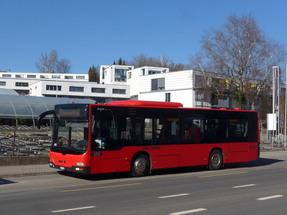 (201'722) - Bernmobil, Bern - Nr. 414/BE 716'414 - MAN am 18. Februar 2019 in Kniz, Weiermatt