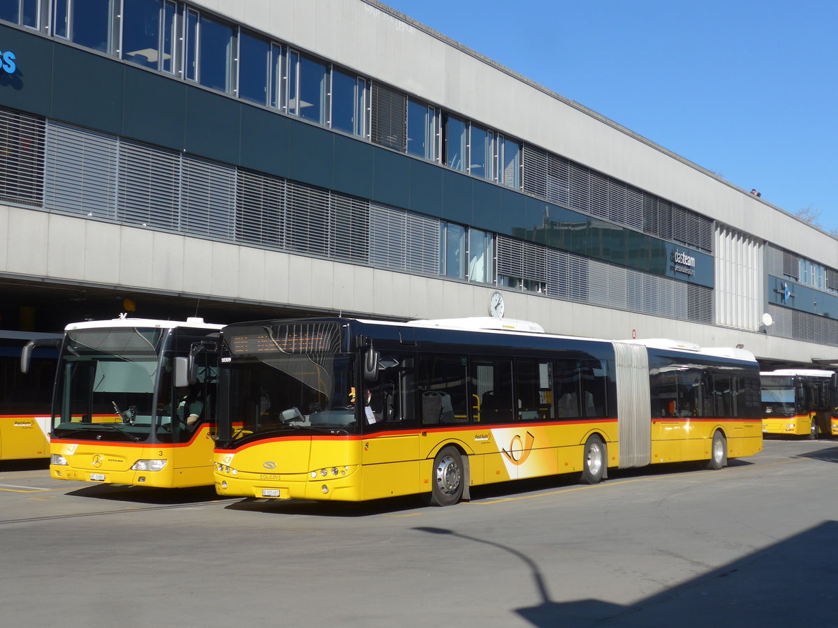 (201'727) - PostAuto Bern - Nr. 681/BE 820'681 - Solaris am 18. Februar 2019 in Bern, Postautostation