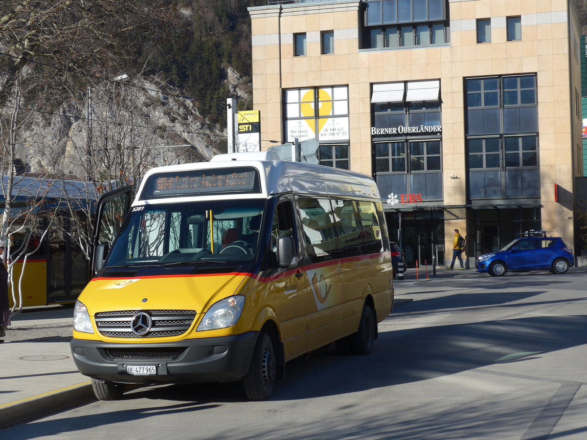 (201'732) - PostAuto Bern - BE 477'965 - Mercedes am 18. Februar 2019 beim Bahnhof Interlaken West