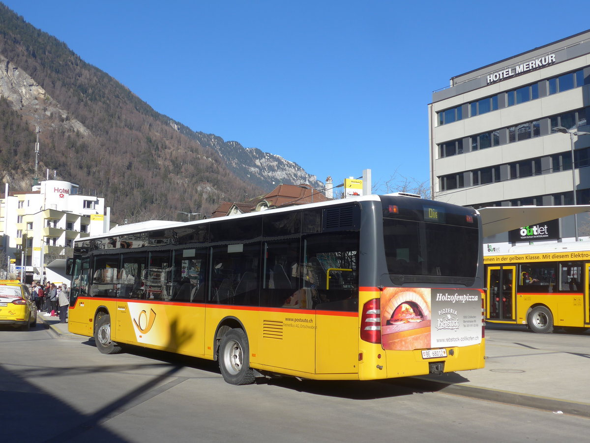 (201'735) - Steiner, Ortschwaben - Nr. 12/BE 68'012 - Mercedes am 18. Februar 2019 beim Bahnhof Interlaken West (Einsatz PostAuto)