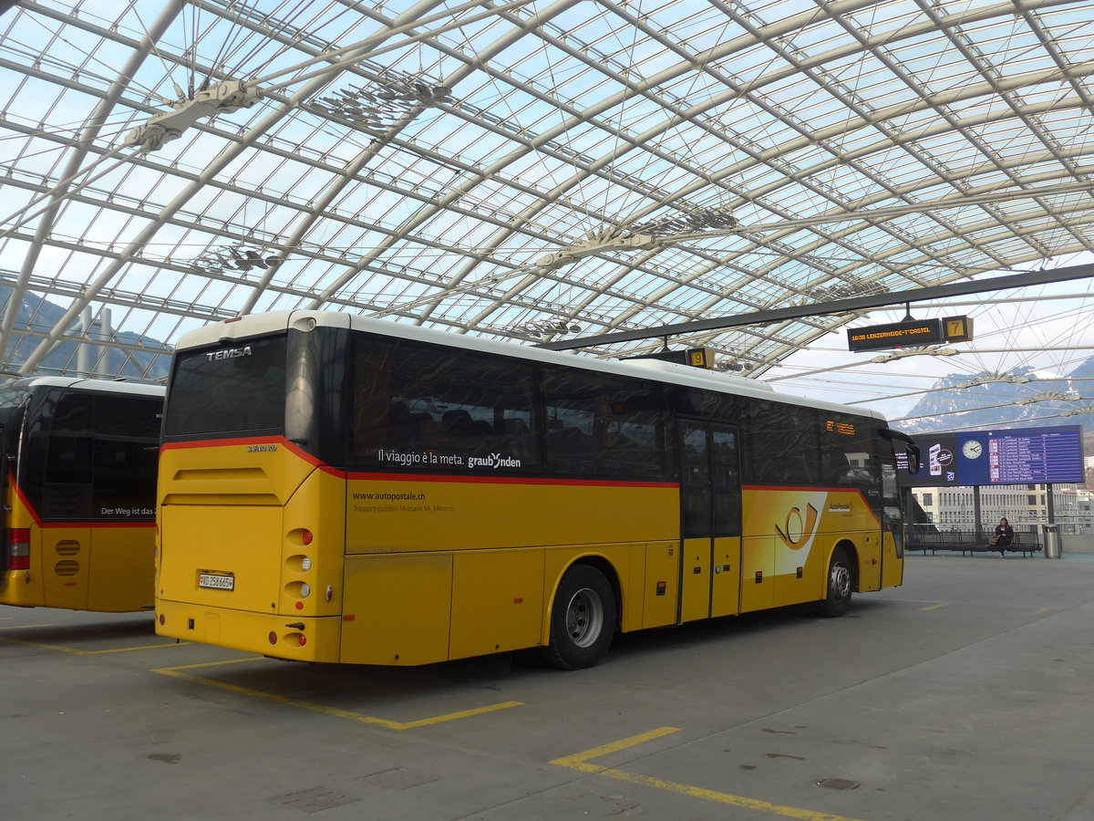(201'856) - CarPostal Ouest - VD 258'665 - Temsa (ex TpM, Mesocco Nr. 17; ex AutoPostale Ticino) am 2. Mrz 2019 in Chur, Postautostation