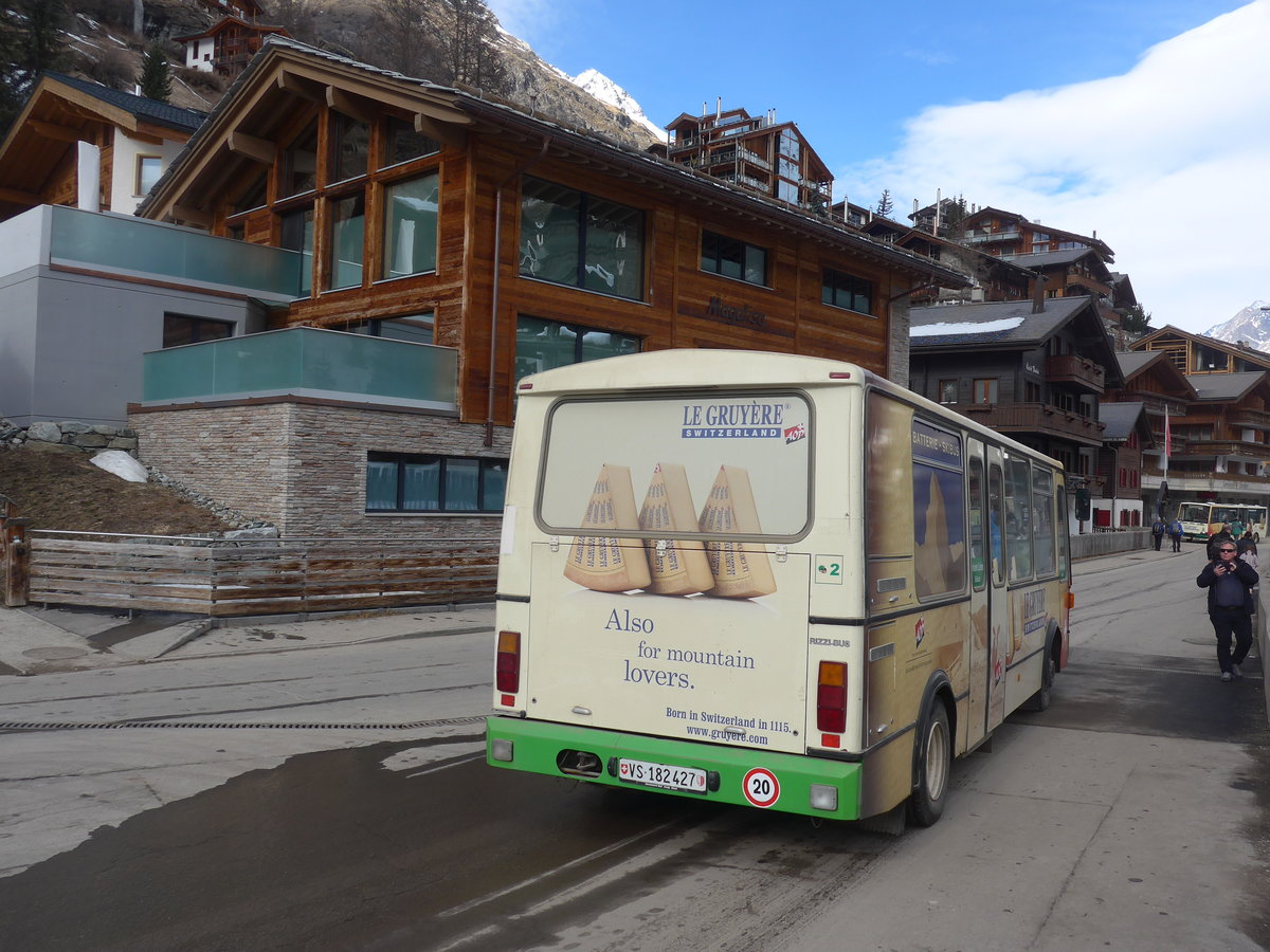 (201'877) - OBZ Zermatt - Nr. 2/VS 182'427 - Vetter (ex Nr. 4) am 3. Mrz 2019 in Zermatt, Matterhorn glacier paradise