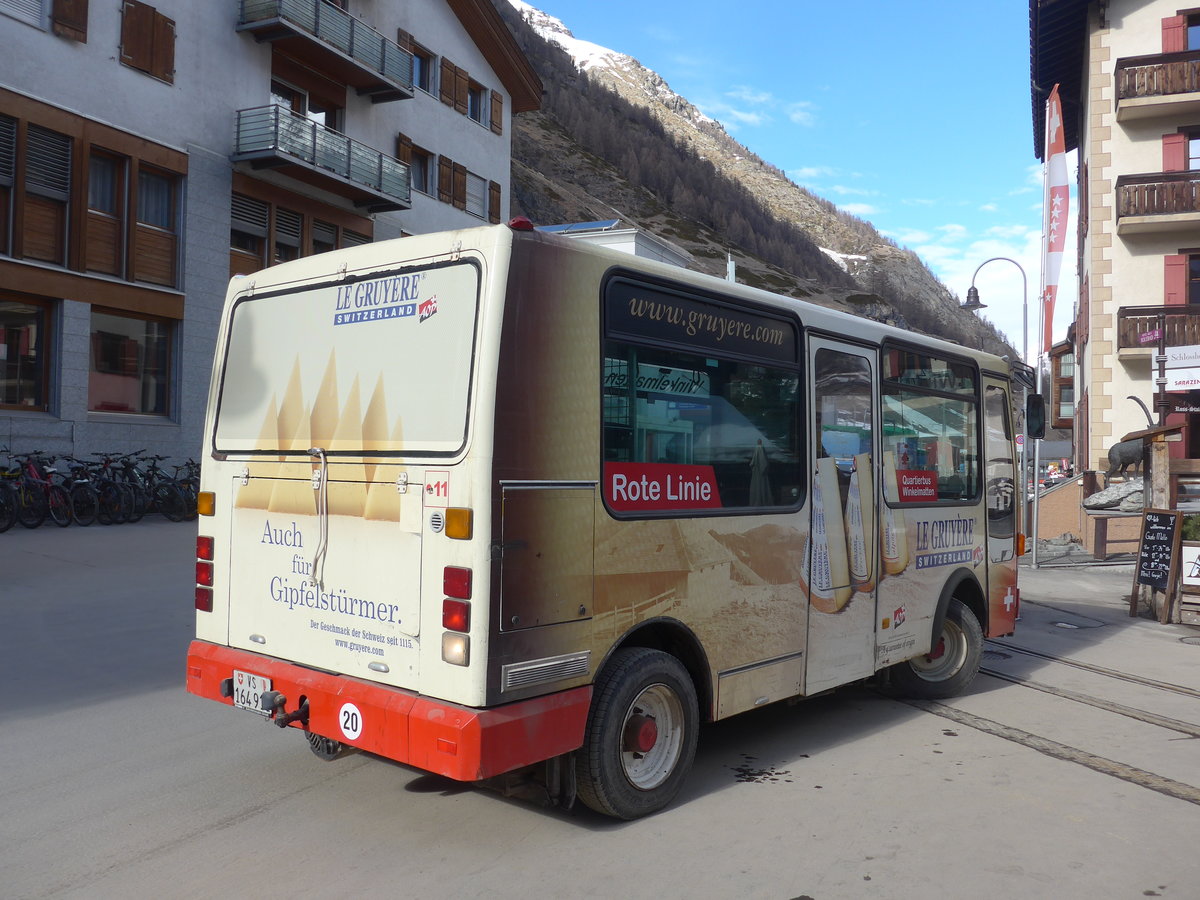 (201'882) - OBZ Zermatt - Nr. 11/VS 164'911 - Vetter am 3. Mrz 2019 beim Bahnhof Zermatt