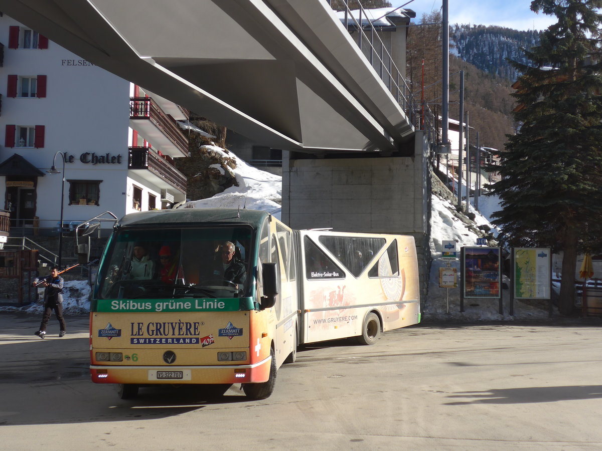 (201'894) - OBZ Zermatt - Nr. 6/VS 322'707 - Vetter (ex Sturm, D-Daaden; ex Dekra-Akademie, D-Stuttgart) am 3. Mrz 2019 in Zermatt, Getwing Brcke