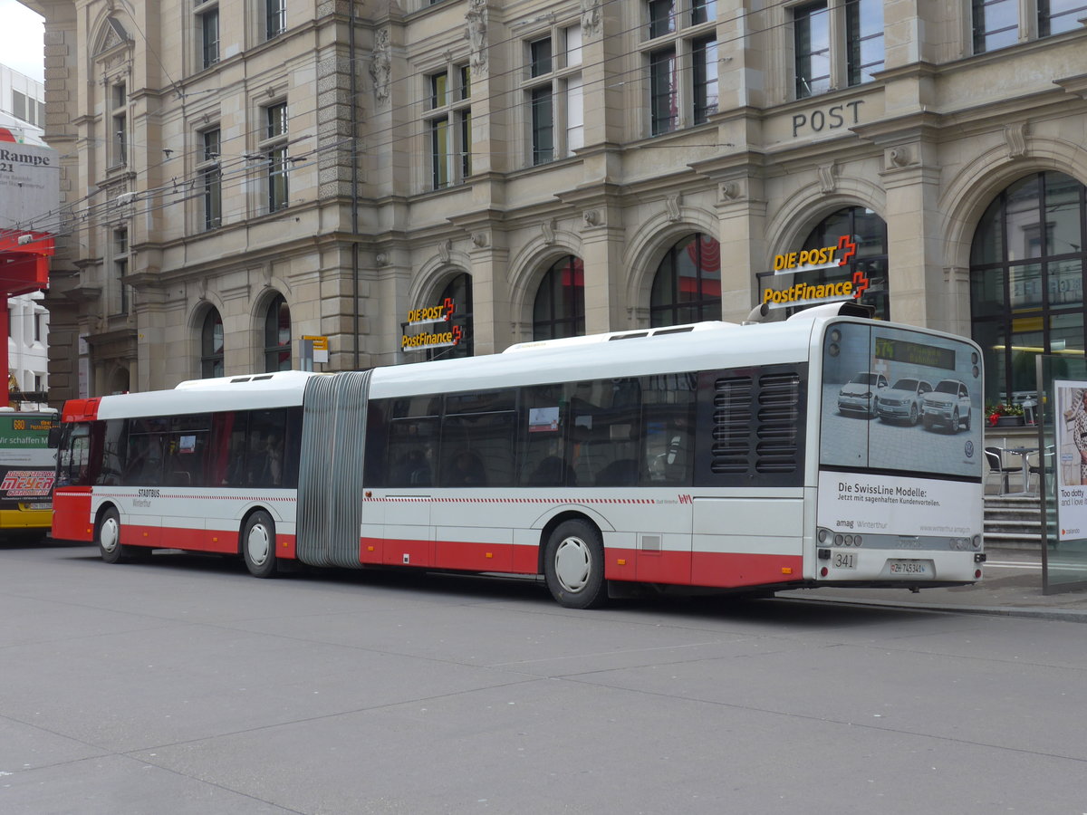 (201'998) - SW Winterthur - Nr. 341/ZH 745'341 - Solaris am 4. Mrz 2019 beim Hauptbahnhof Winterthur