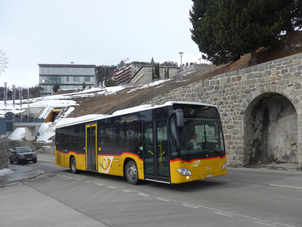 (202'064) - PostAuto Graubnden - GR 177'316 - Mercedes am 10. Mrz 2019 beim Bahnhof St. Moritz