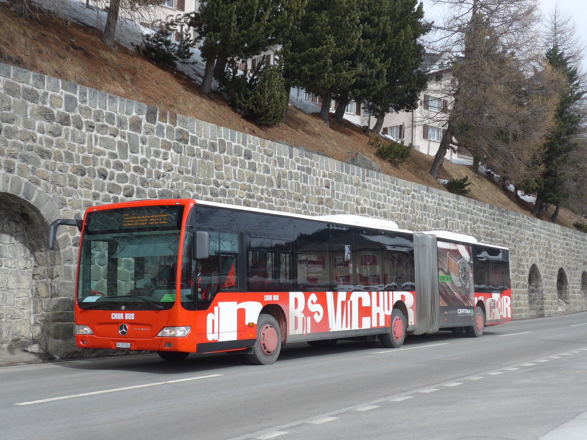 (202'078) - SBC Chur - Nr. 54/GR 155'854 - Mercedes am 10. Mrz 2019 beim Bahnhof St. Moritz