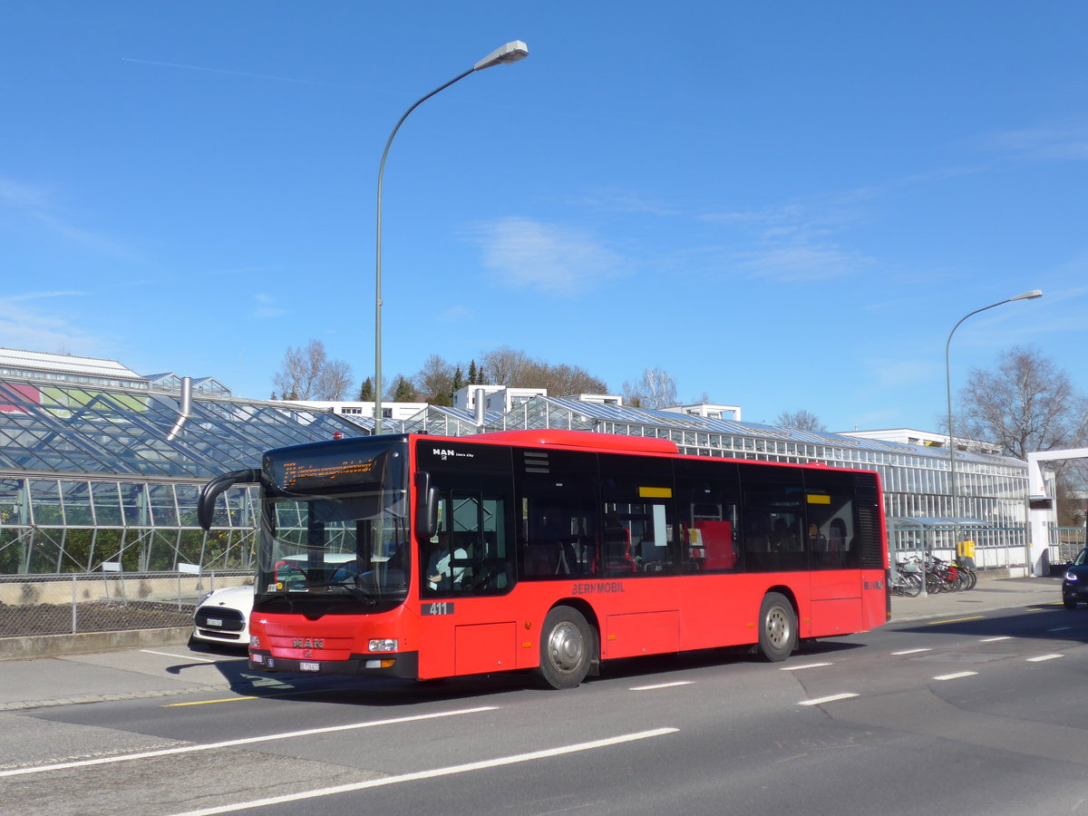 (202'326) - Bernmobil, Bern - Nr. 411/BE 716'411 - MAN am 12. Mrz 2019 in Kniz, Weiermatt