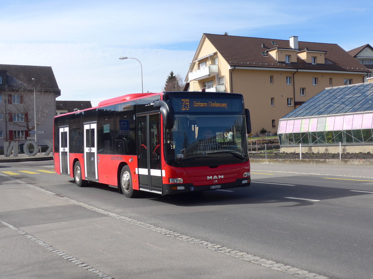 (202'341) - Bernmobil, Bern - Nr. 411/BE 716'411 - MAN am 12. Mrz 2019 in Kniz, Weiermatt