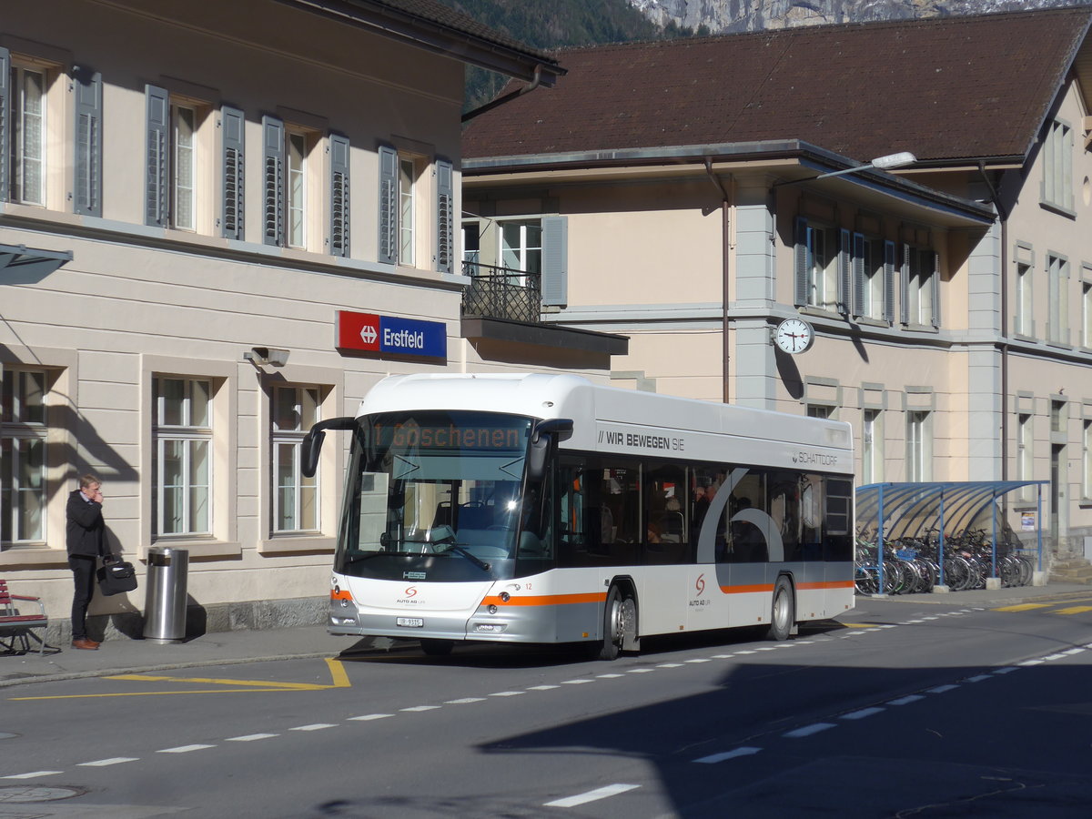 (202'520) - AAGU Altdorf - Nr. 12/UR 9315 - Hess am 19. Mrz 2019 beim Bahnhof Erstfeld